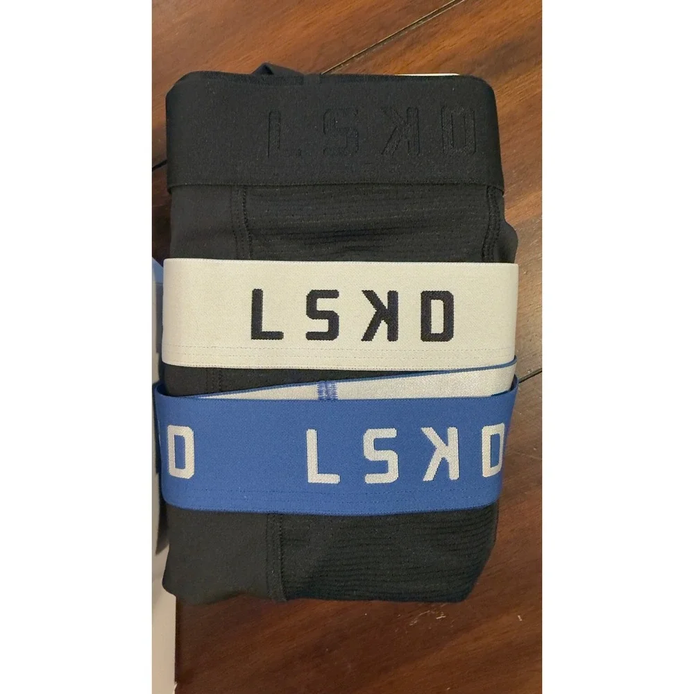 LSKD Mens‎ Perform Trunks 3-Pack XL Black Blue White MUND00550 5 Inch Inseam NEW